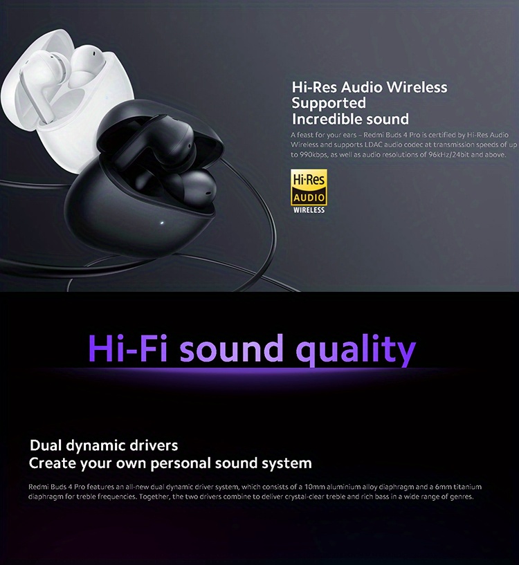 Redmi Buds 4 Pro - Hi-Fi sound quality