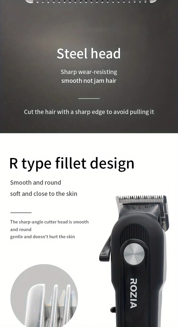 electric hair clipper trimmer cordless professional hair trimmer adjustable taper lever hair clipper hair cutting machine details 2