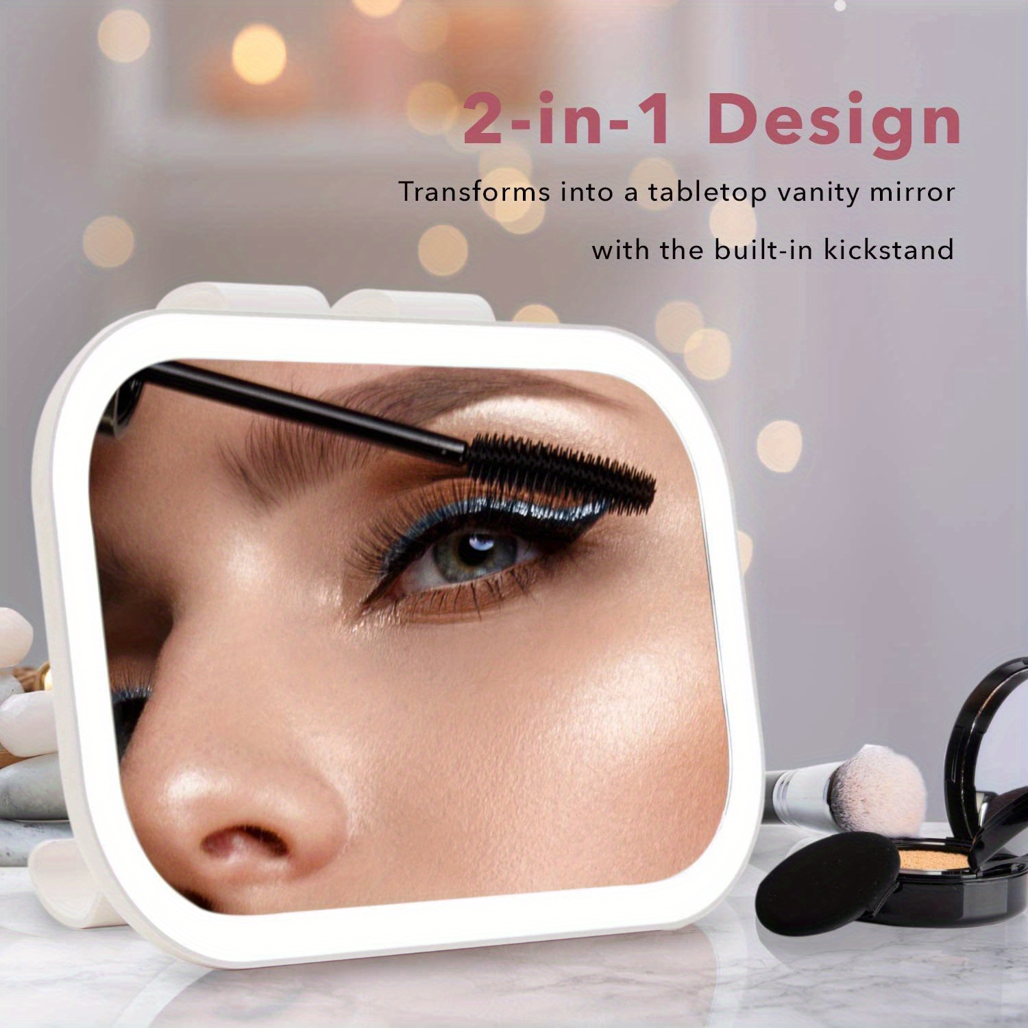 Miroir de Maquillage LED 3 modes d'éclairage avec écran - Temu France