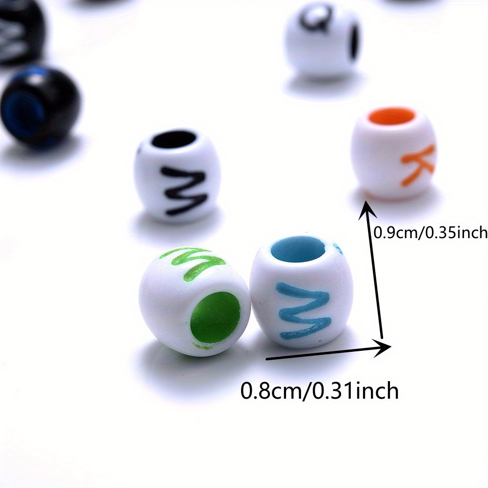 Acrylic Pony Beads Mixed Letter Big Hole Beads Alphabet For - Temu