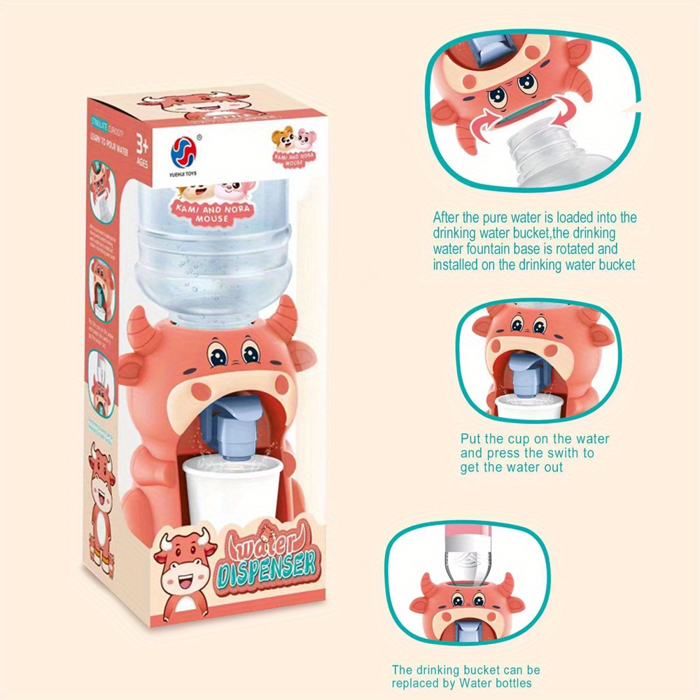 Kawaii Cow Water Dispenser Toy Fun Mini Drink Dispenser For Temu