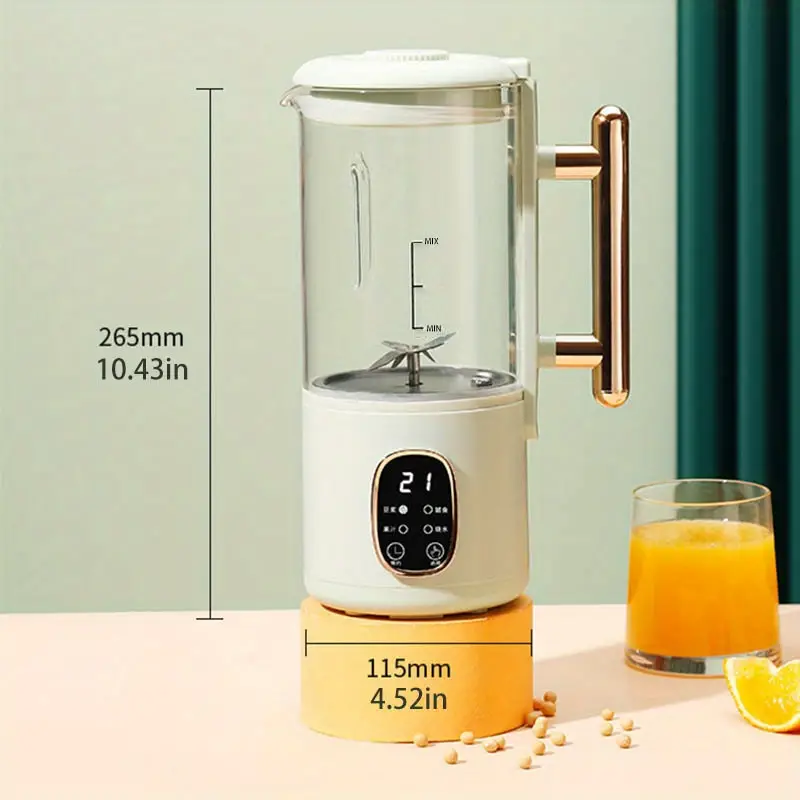 2 11 gal 800ml high boron high temperature resistant visual glass soymilk juicer original juicer household small mini automatic multi functional new wall breaker heating no cooking anti pasting bottom large capacity juicer can squeeze juice details 3