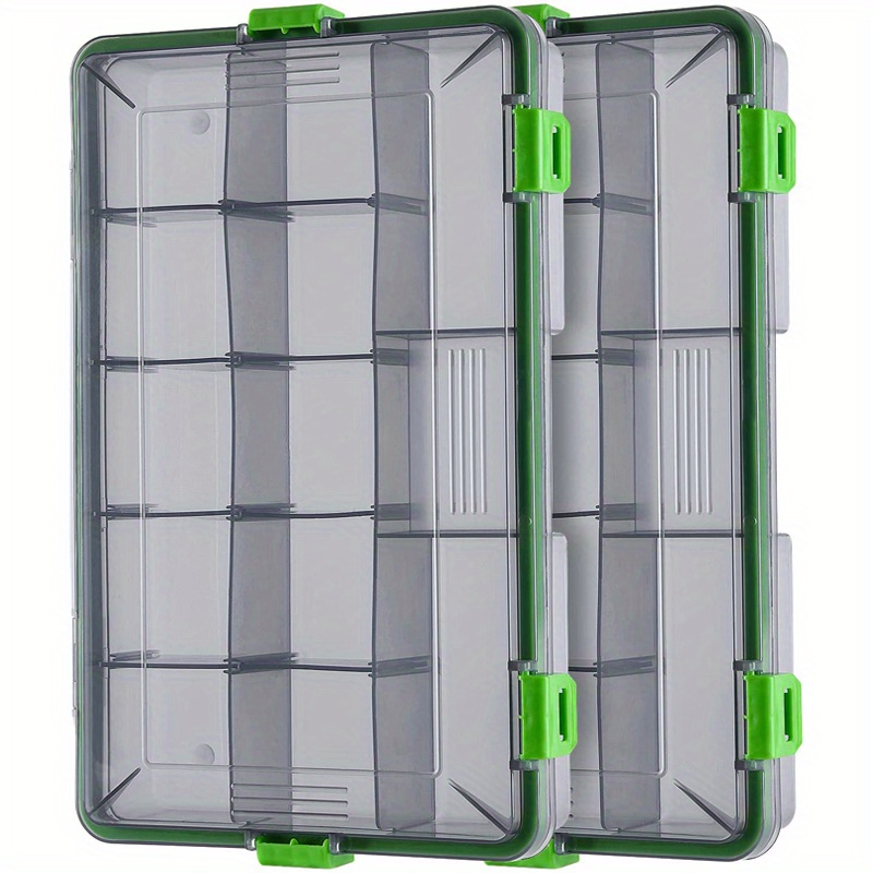 2pcs Boxes Lure Accessories Box Fishing Bait Waterproof Containers Fishing  Lure Soft Plastic Bait Storage Fishing Beads Case Bait Storage Case