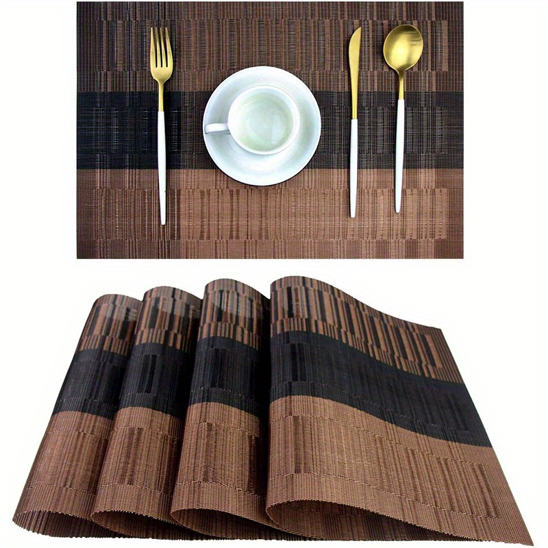 6PCS Bamboo Weaved Non Slip Placemats Dining Dinner Table Mat Home