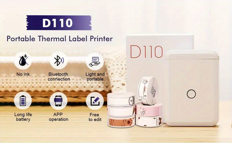 niimbot label maker d110 sticker printer wireless technology usb rechargeable thermal label printer for school office home organization details 0