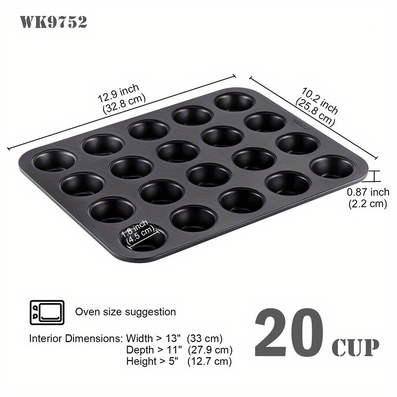 Non stick Muffin Pan 12 6 And 20 Cup Capacity Perfect For - Temu