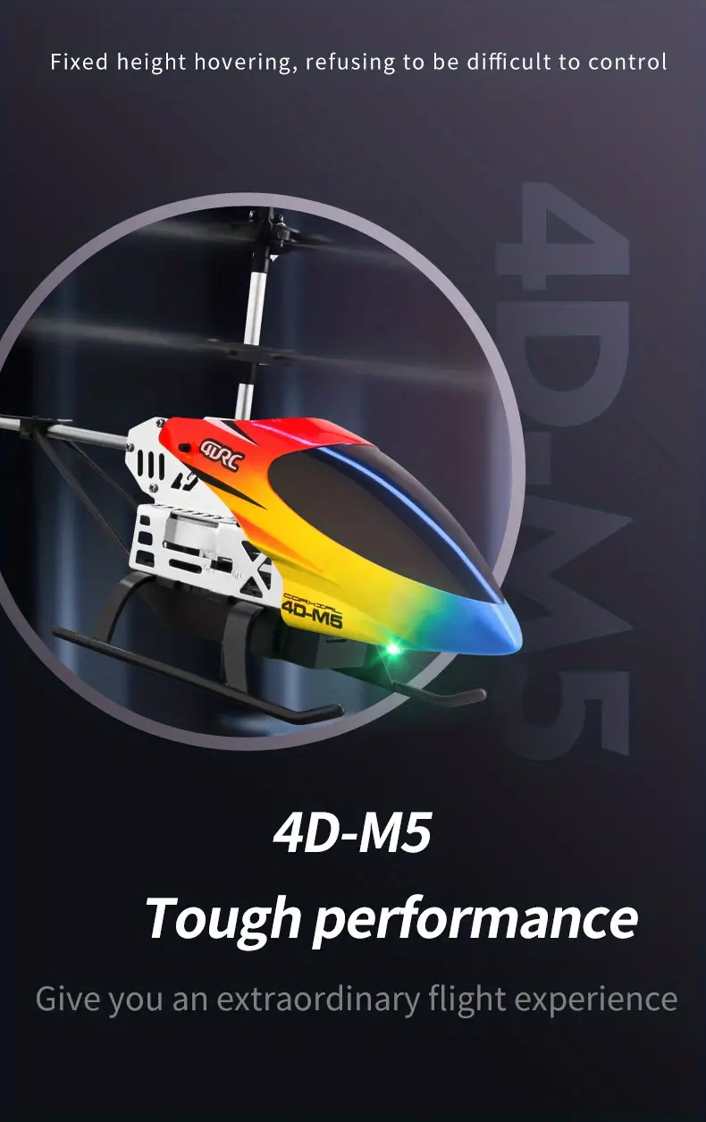 3 5 channel rc helicopter 2 4g wireless remote control 4d m5 aluminum alloy material aircraft model mini drone with 2 batteries toys gift details 0
