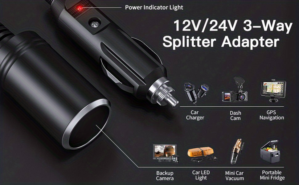 Clelo 1 To 3 Car Cigarette Lighter Splitter Adapter Power - Temu