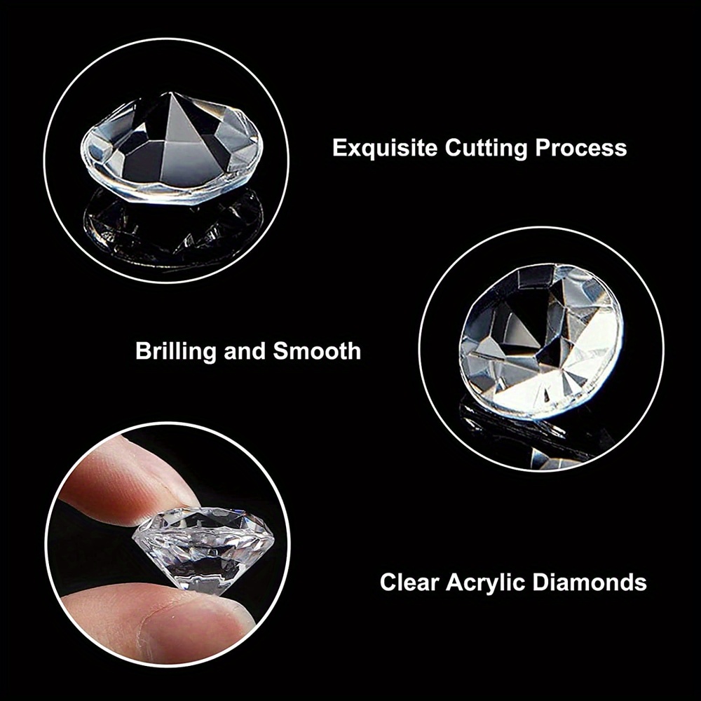 150 шт 0 8 20мм прозрачных искусственных алмазов кристаллов акриловых драгоценных камней свадебных столовых рассеянных драгоценных камней рождественских украшений для вечеринки свадебных подарков для свадебных украшений детали 2
