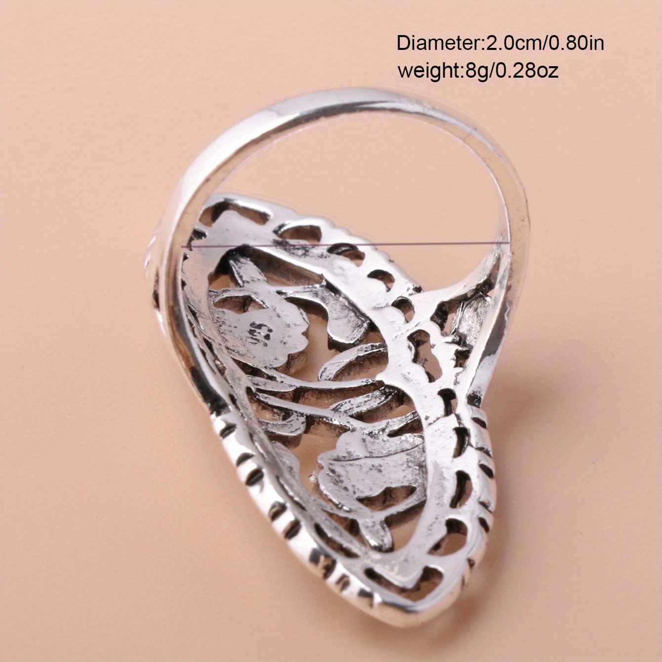 Vintage Flower Pattern Hollow Out Ring