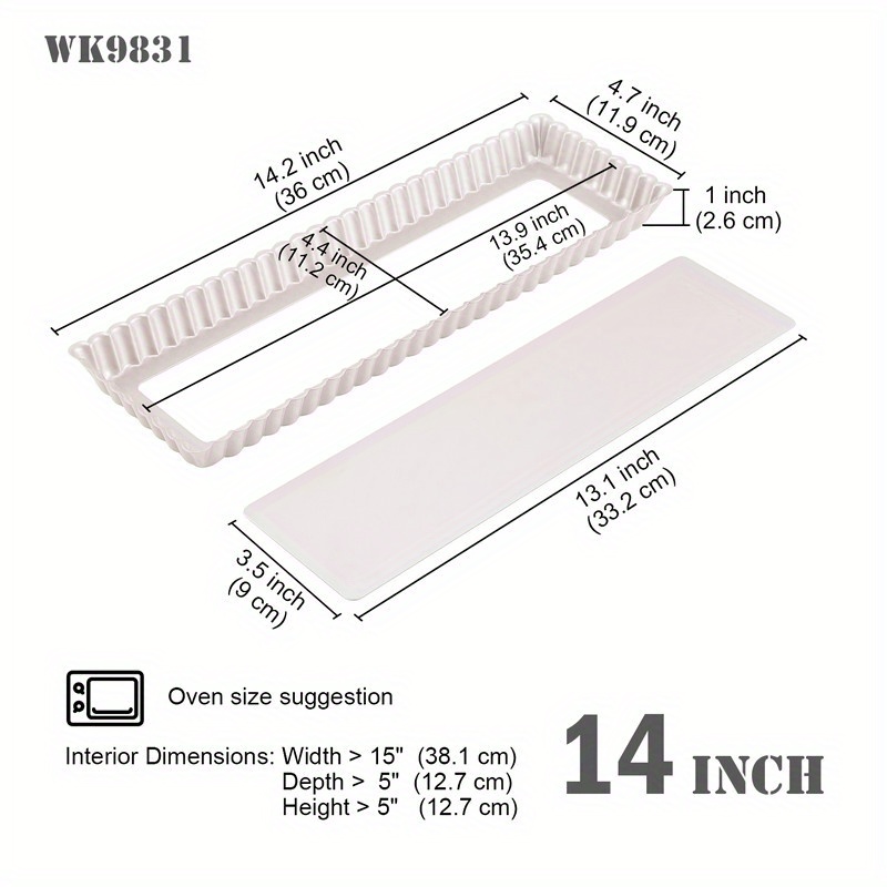 Molde de Tarta Rectangular Desmontable 36×11.7×2.8 Cm – Arerofast