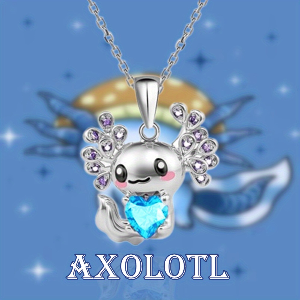 Collana Axolotl Mikovivi Rosa - Ciondolo Animali Carino Per Donna