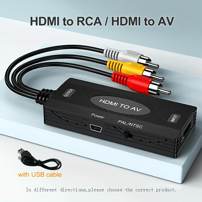 HDMI RCA 変換器 hdmiメス RCAオス 変換アダプター hdmi av変換ケーブル 1.3メートル コンバーター コンポジット 1080P テレビ 車 モニター対応