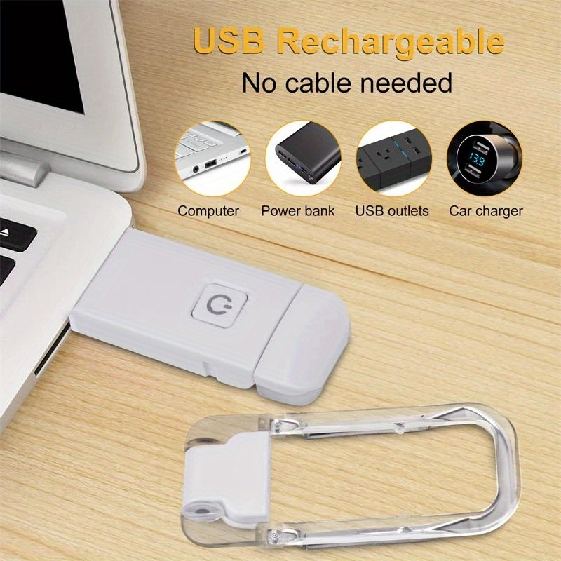 Luce Lettura Libri Ricaricabile Tramite Usb Clip Cura Occhi - Temu Italy