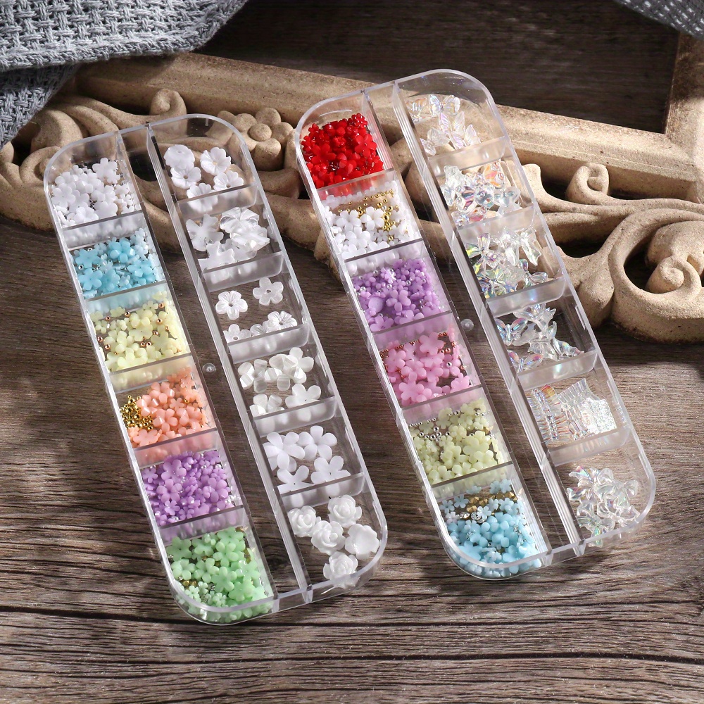 3d Floral Nail Art Charms Flower Camellia Butterfly Temu