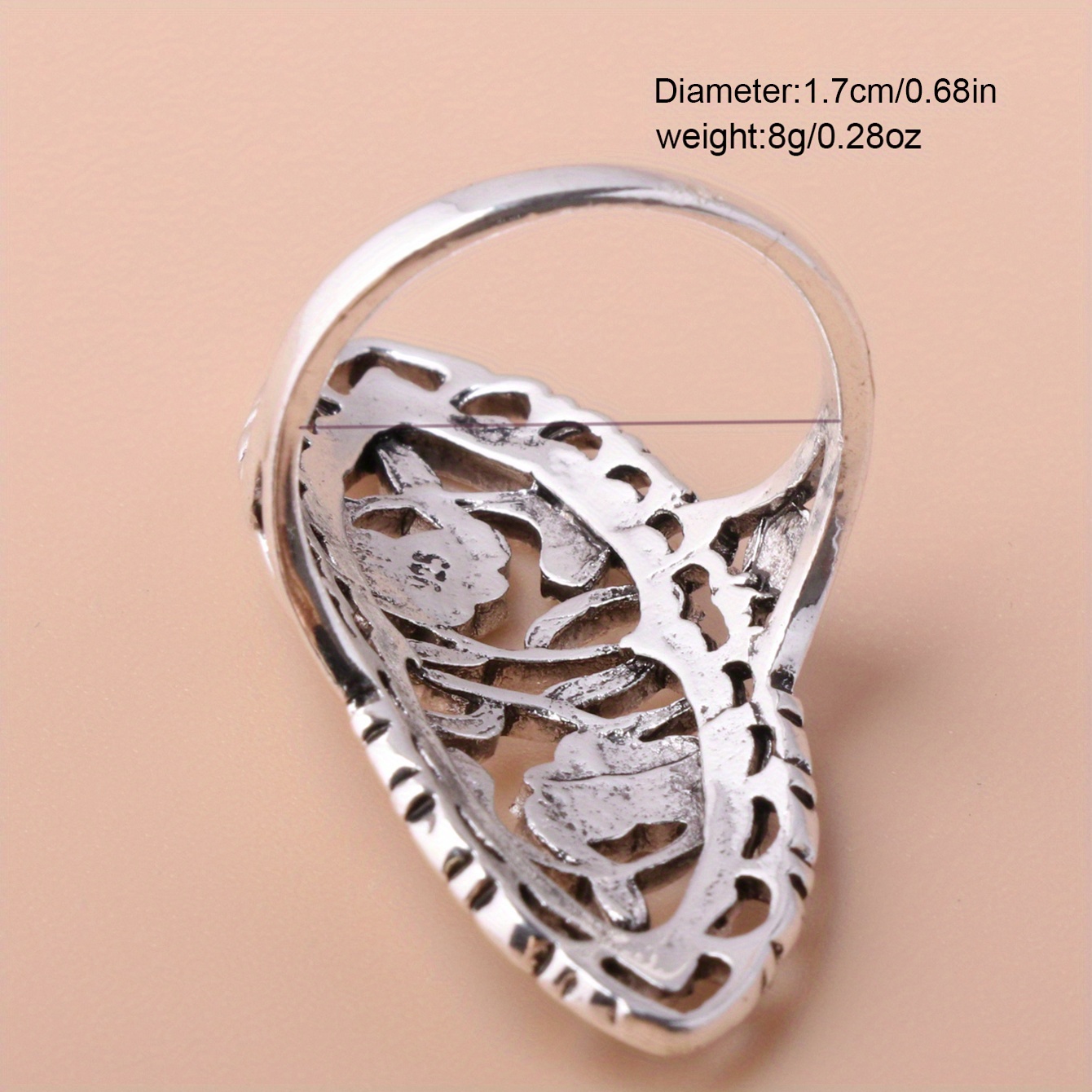 Vintage Flower Pattern Hollow Out Ring