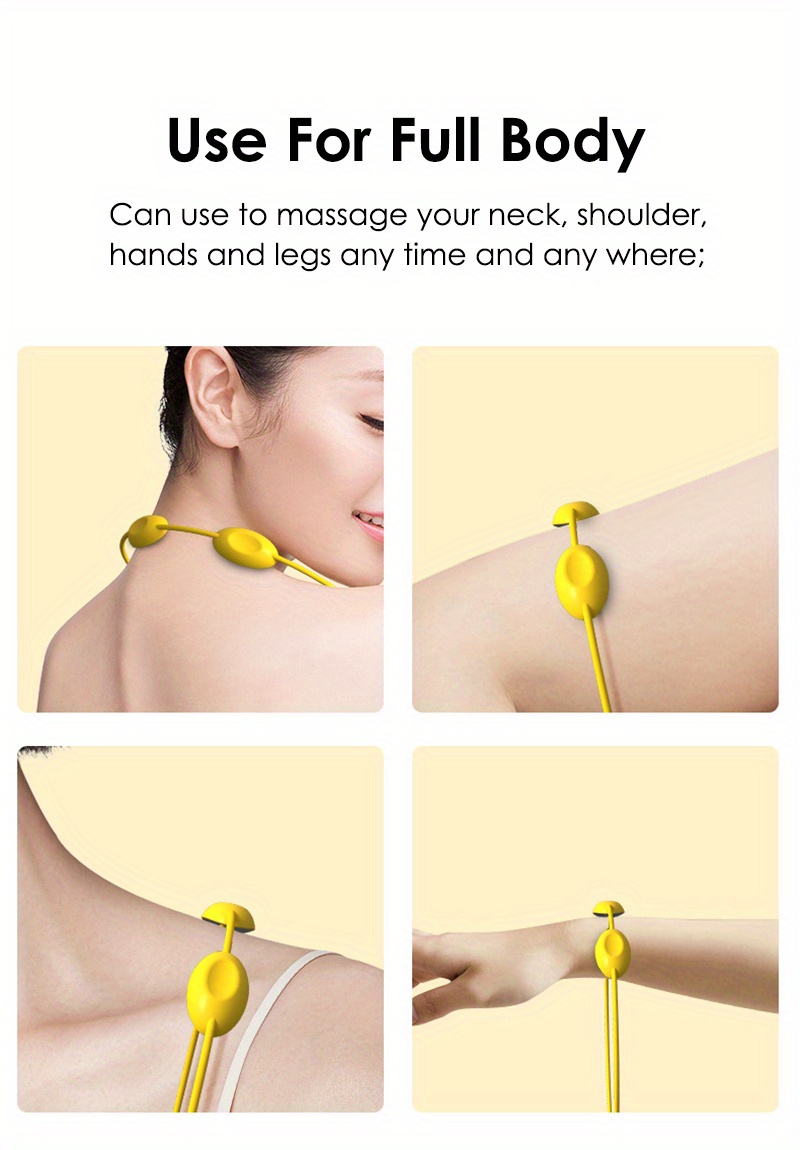 Newest Mini Portable Smart Hanging Neck Massager Electrical Muscle  Stimulation Tens Dual Pulse Hot Compress With Heating Cervical Spine  Shoulder Massager Neck Protector For Relief Pain - Temu United Arab Emirates