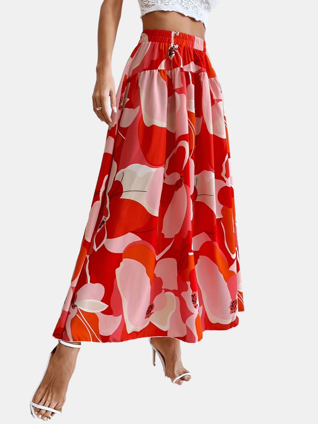 Elegant Floral Printed Skirts, Casual Fashion Slim Skirts For All Season, Women's Clothing