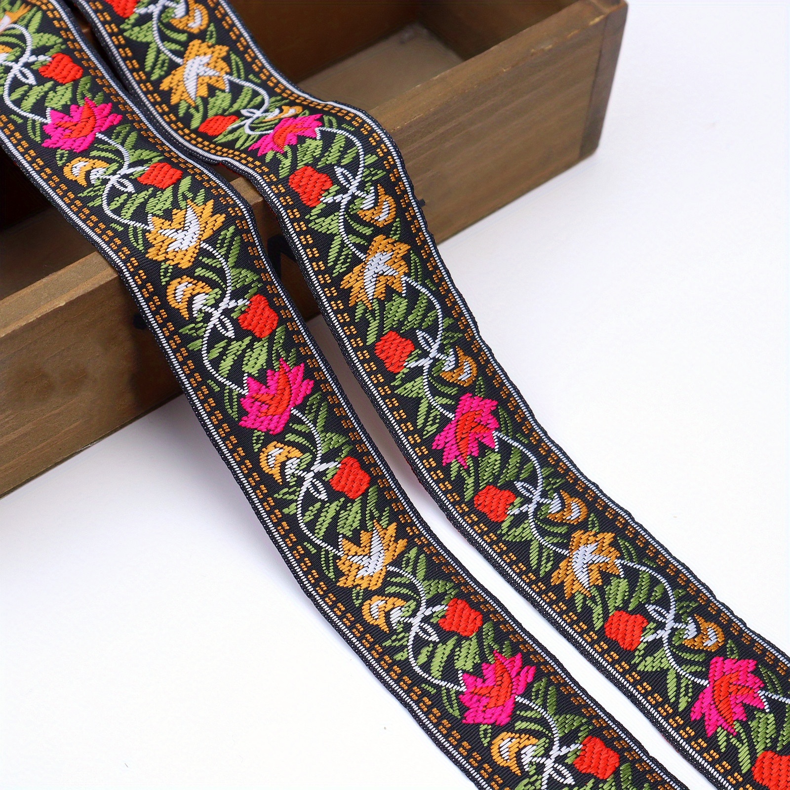 5 Yards Vintage Jacquard Ribbon Embroidered Jacquard Trim - Temu