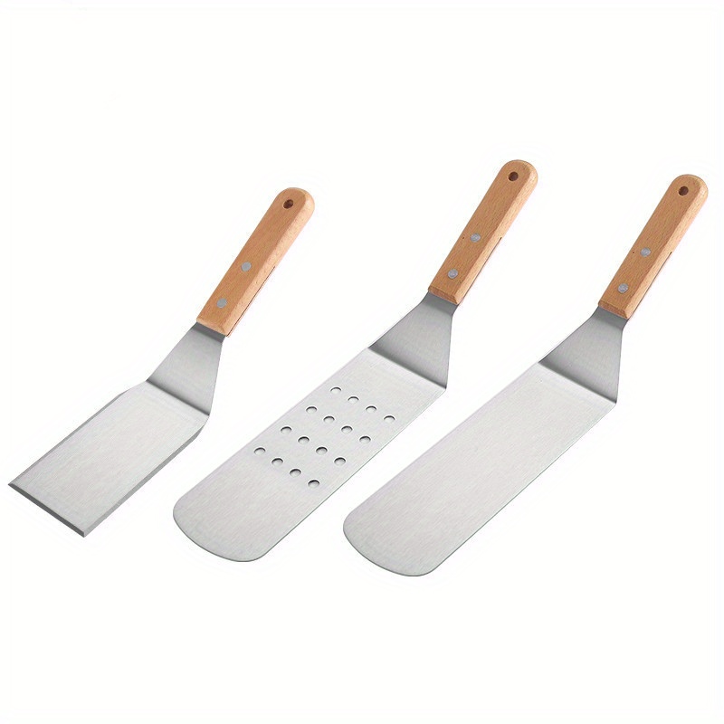 6 Pcs Grill Spatula Burger Turner Grill Spatula Grill Cutlery Set Shovels  Scraper Spatula For Teppanyaki