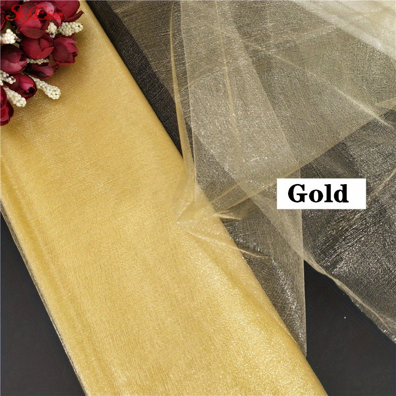 1pcs 48cmx10m Mariage Yarn Tulle Roll Sheer Crystal Organza Fabric