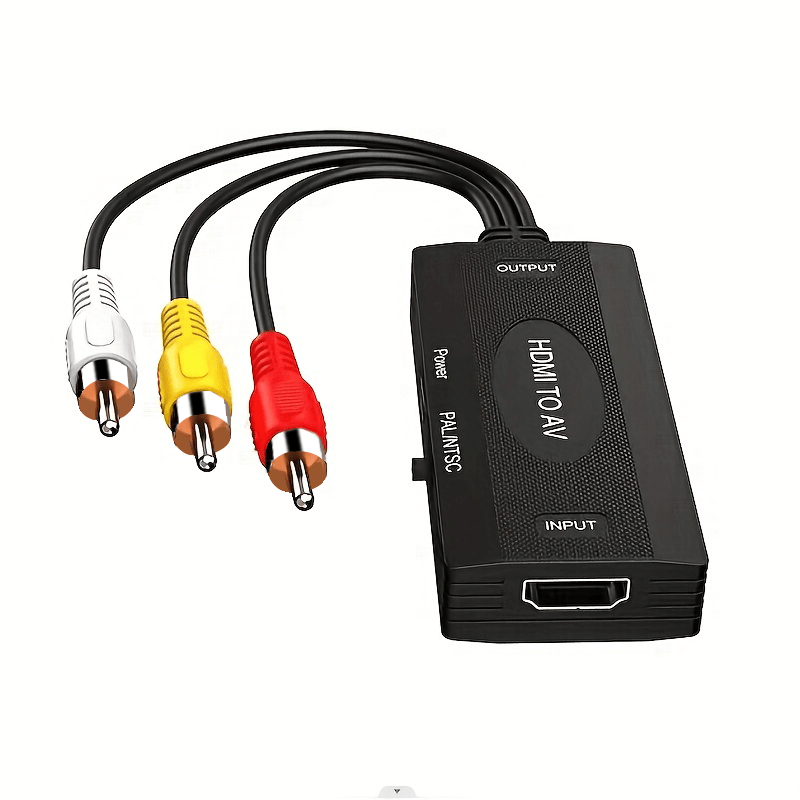  HDMI to RCA Converter, HDMI to Composite Video Audio Converter  Adapter, HDMI to AV, Supports PAL/NTSC for PS4, Xbox, Switch, TV Stick,  Blu-Ray, DVD Player, : Electronics