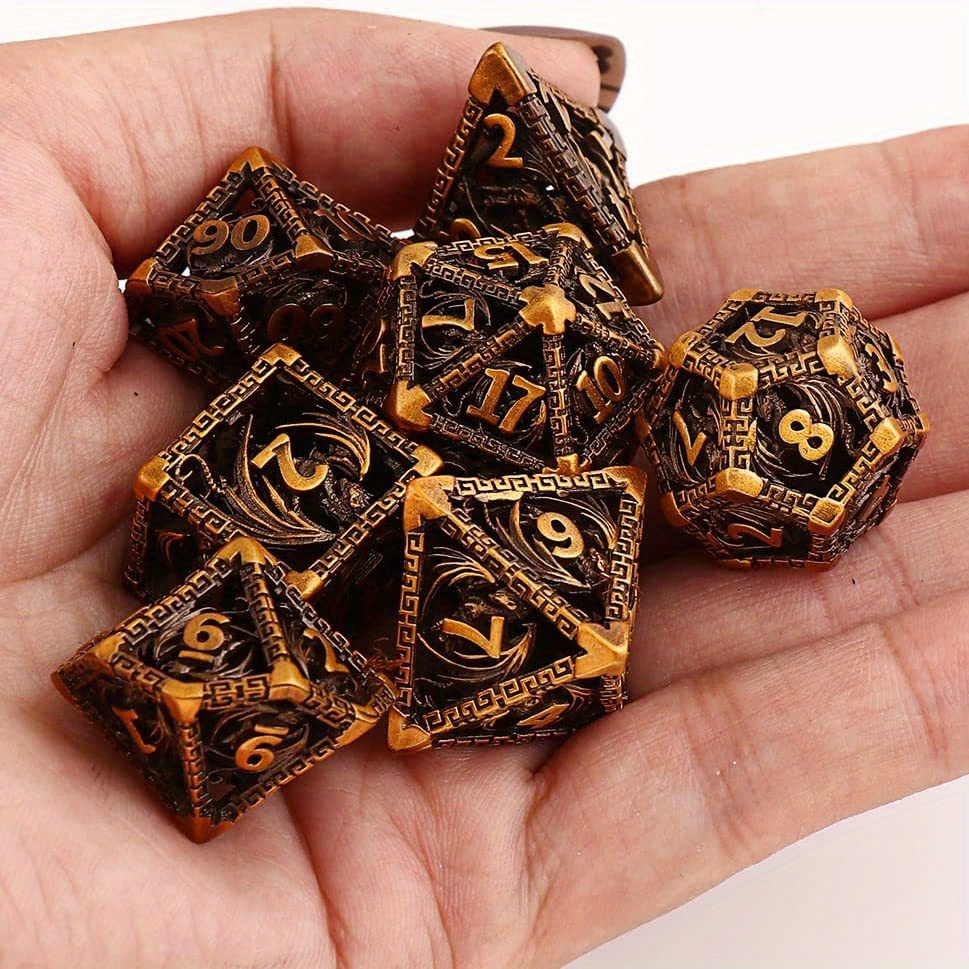 Dnd Dice Hollow D d Metal Dice Dungeons Dragons Dice Set - Temu