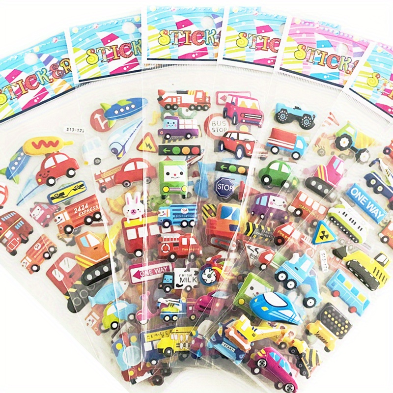 3D Cartoon Kids Bubble Stickers Classic Toys Sticker Reward School F1V0