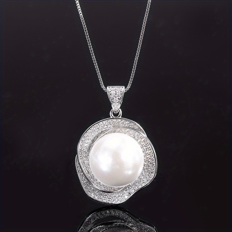 Rhinestone & Pearl Ring Earrings Necklace Set