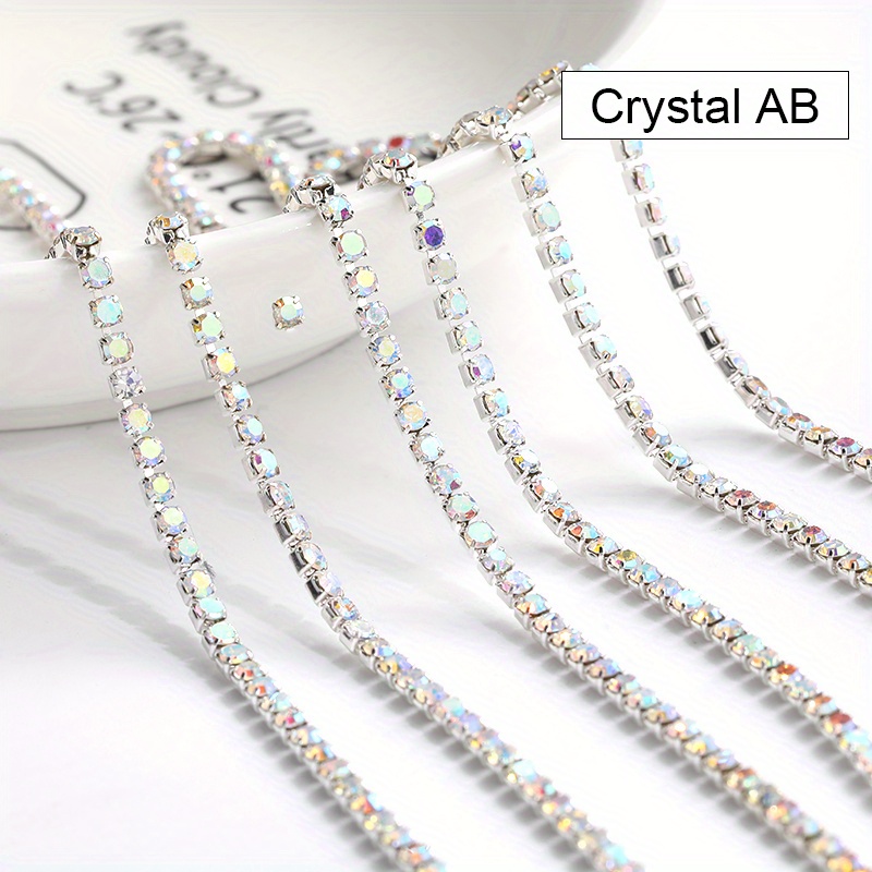 1 Yard Sparkling Crystal Rhinestone Chain Claw Chain Diy - Temu