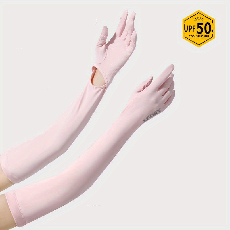 Ice Silk Gloves Women's Long Driving Armguard Sleeves Uv - Temu