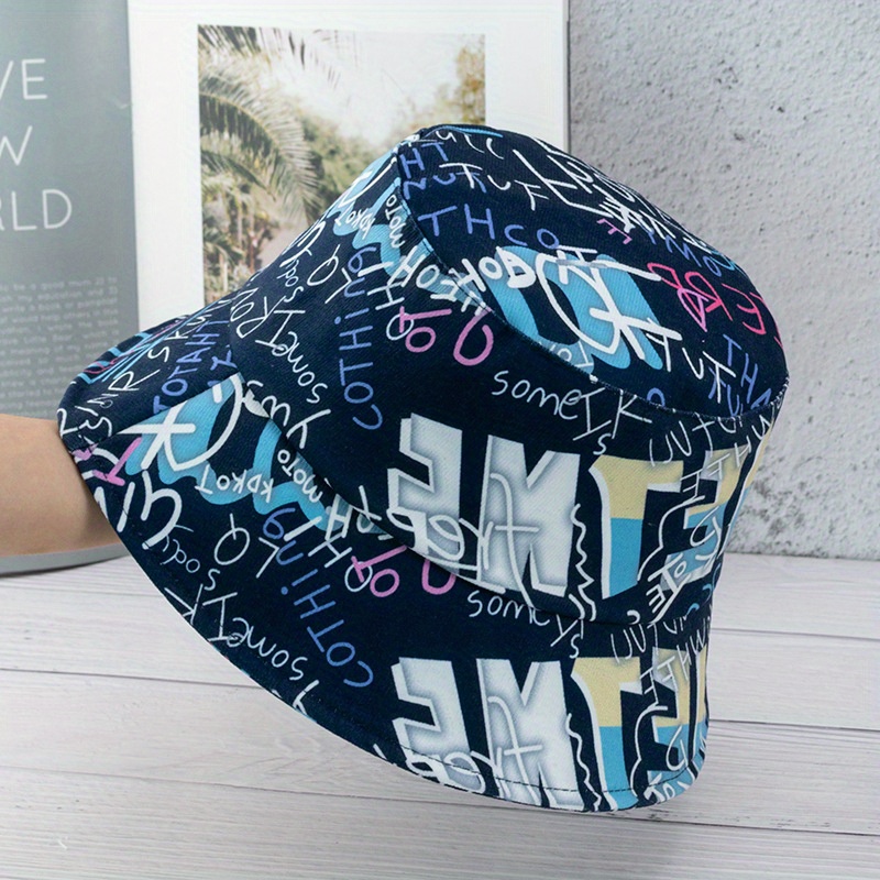 liu*Sombrero de pescador coreano, sombrero de graffiti de doble cara para  hombre, sombrero para el sol de primavera y verano, protector solar para  estudiantes, gorro de lavabo para mujer, hipster