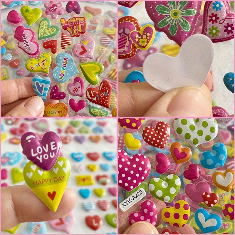 12 Piezas / Paquete Pegatinas Lindas En Forma Corazón Amor - Temu