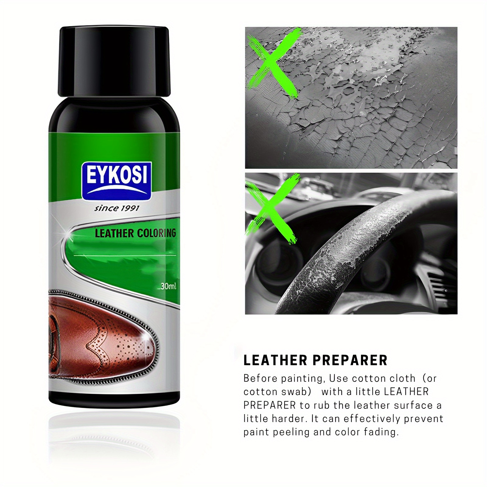 Leather Dye Paint Liquid 30ml Damaged Stains Dyes Dye Restorer Repair Paint  for Shoes Boots Repair Sofa Seat