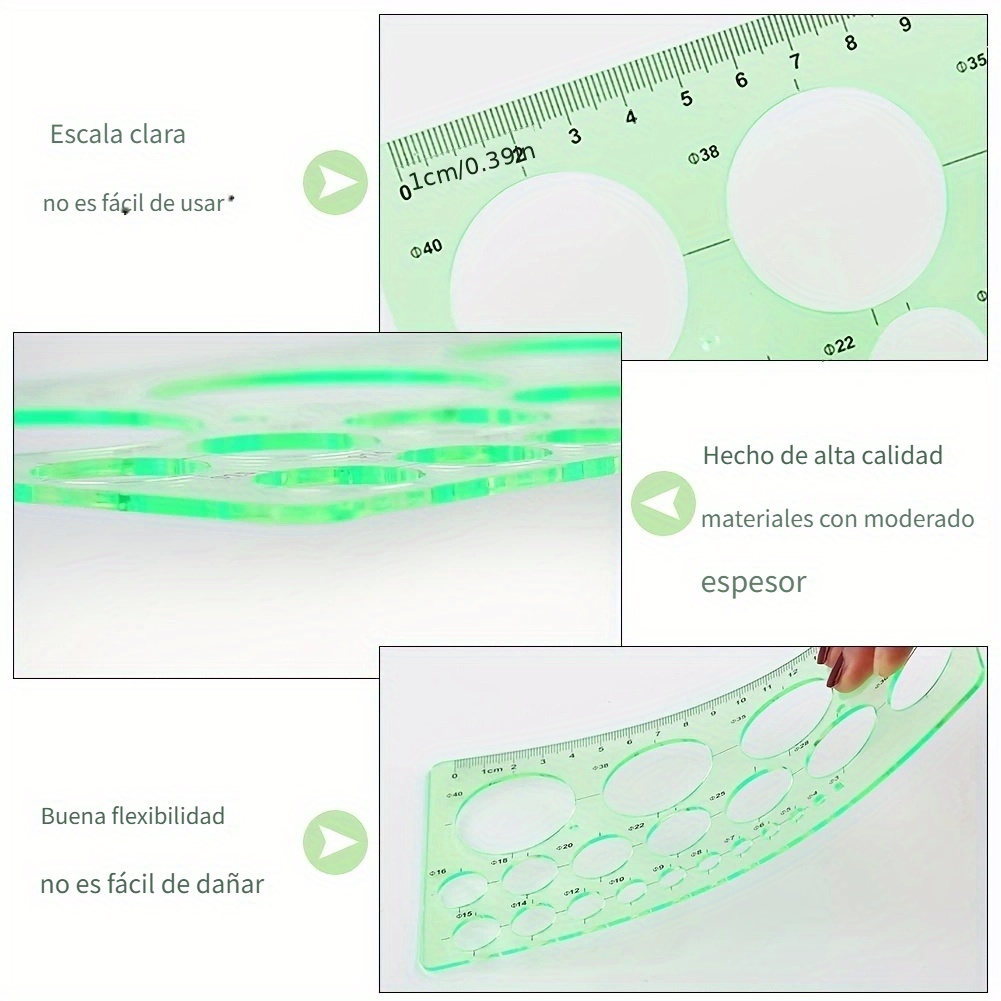 11 piezas de dibujos geométricos plantilla de construcción regla de  material de dibujo técnico plantillas geométricas plantillas de medición de  construcción encofrado dibujo proyecto para diseño, arquitectura,  ingeniería, acolchado : : Hogar