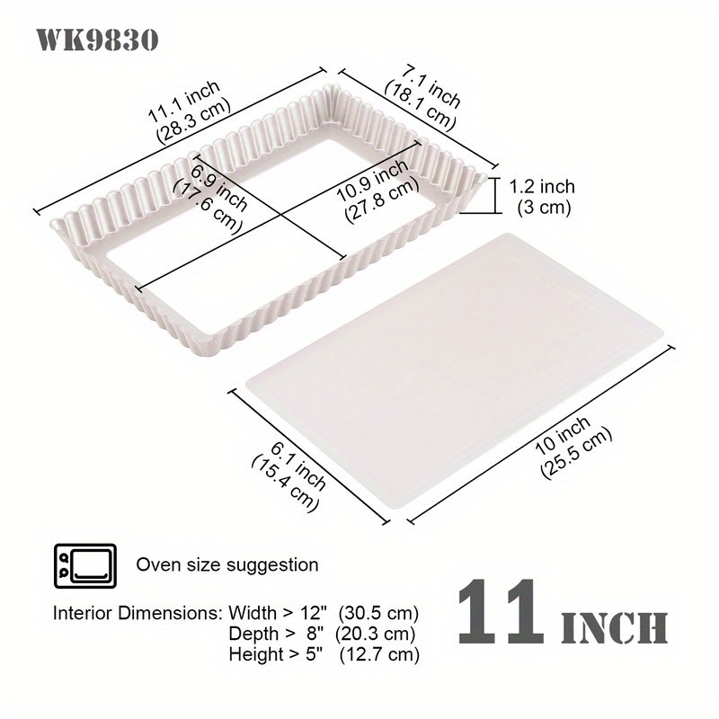 Molde para Tarta AA rectangular desmontable 36x11.7x2.8cm