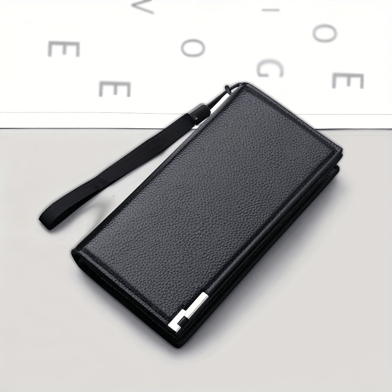 Comprar Cartera para hombre con cremallera larga, bolso de mano, informal,  de negocios, de gran capacidad, suave, para teléfono