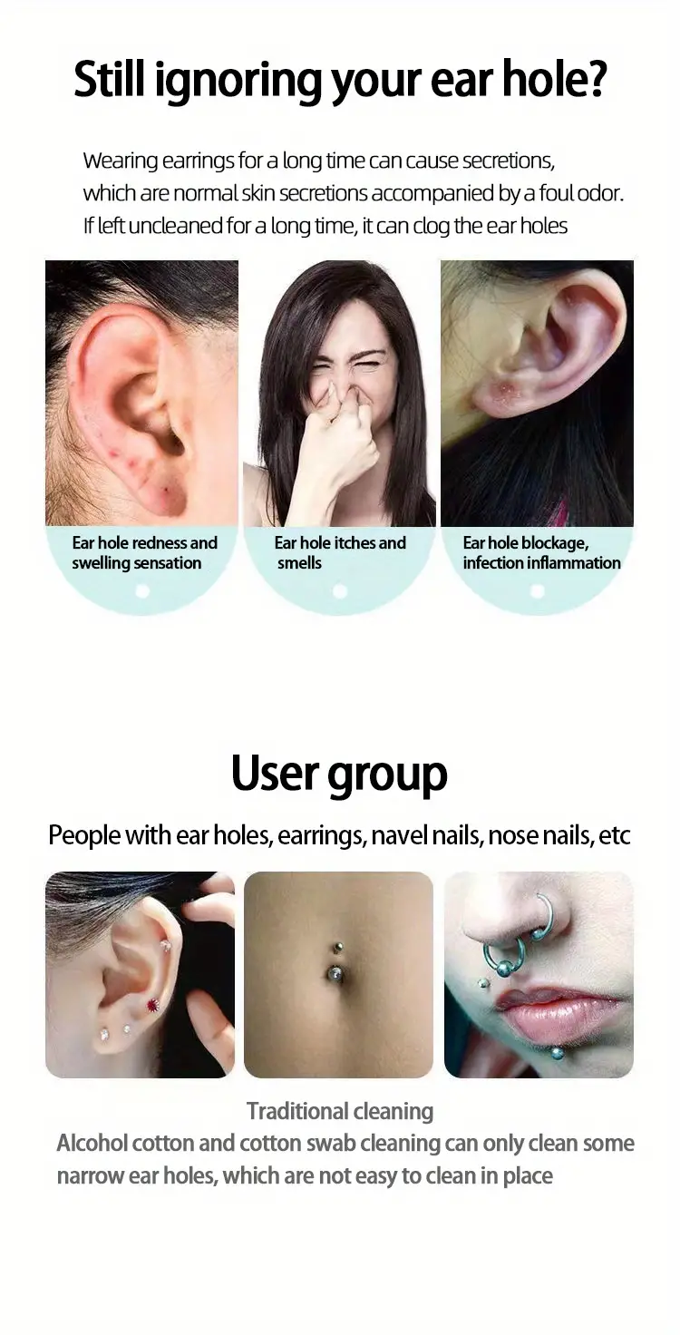 Ear Hole Floss Earrings Hole Cleaner Disposable Piercing - Temu Italy