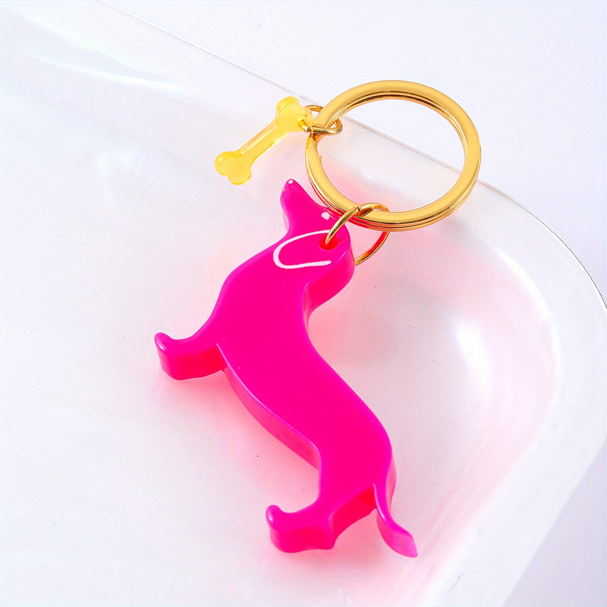 1pc 1pcs Keychain Suitable For &, Name/initials/pet Tag, Round Key For Keys, Cute Puppy For,, Gifts, Dog-themed Accessory