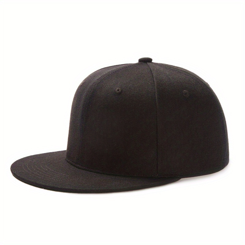 Plain Baseball Cap - Blank Hat with Solid Color and Adjustable (Black) 