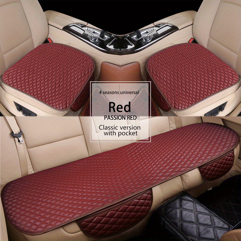 Unique Bargains Universal Car Seat Covers Protector Set Rear Seat Pad Mat  Rear Bench Cover Breathable Flax Fiber Brown