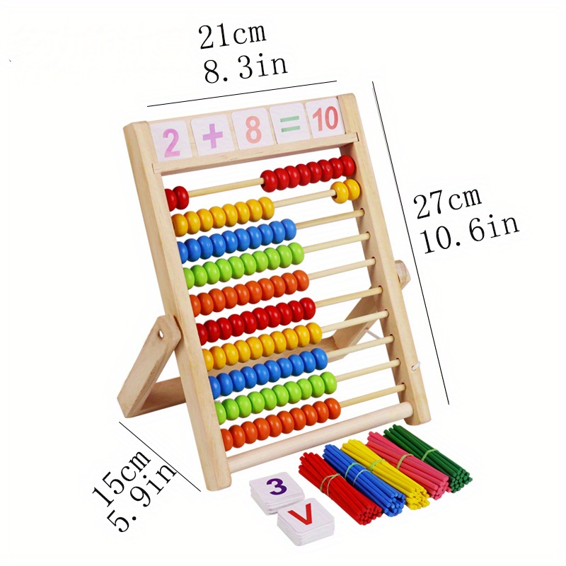   wooden counting toy set colorful log stand sticks for early learning educational preschool play kindergarten toys details 5