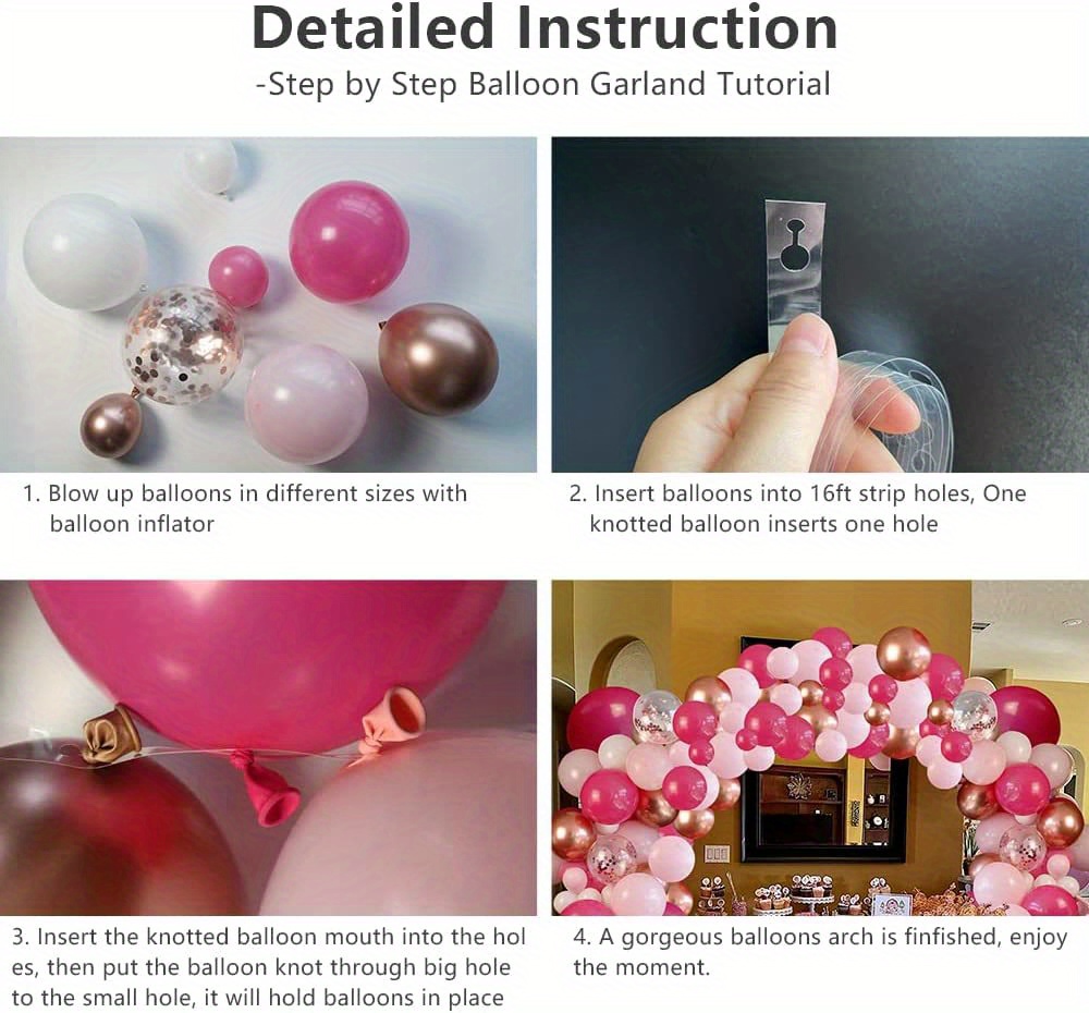 Rose Red Balloons Garland Kit - Perfect For Birthday, Graduation,  Valentine's Day, Baby Shower, Wedding, And Bachelorette Parties - Temu  Austria