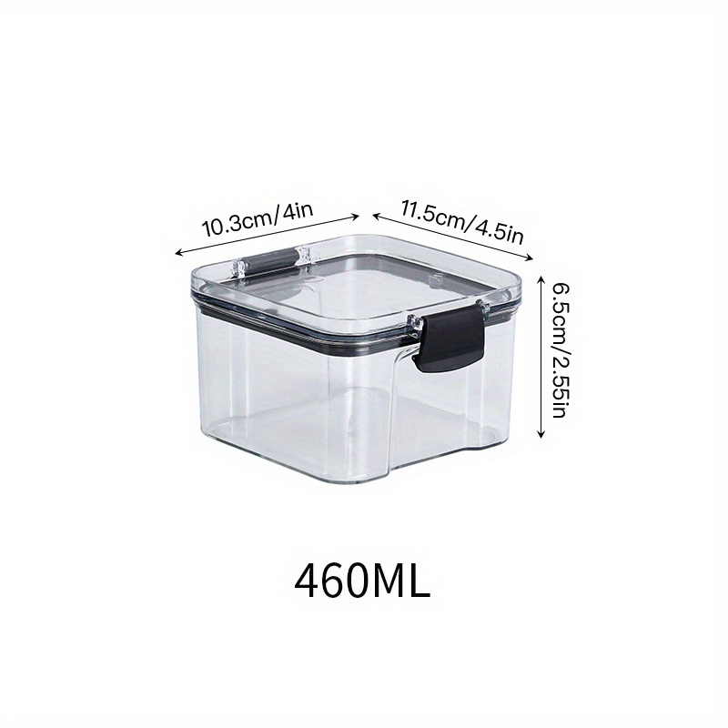 Reusable Clear Food Storage Box With Airtight Lid - Leak Proof Sealed Jar  For Cereal, Snacks, And Sugar - Transparent Plastic Container For Kitchen  Accessories - Temu