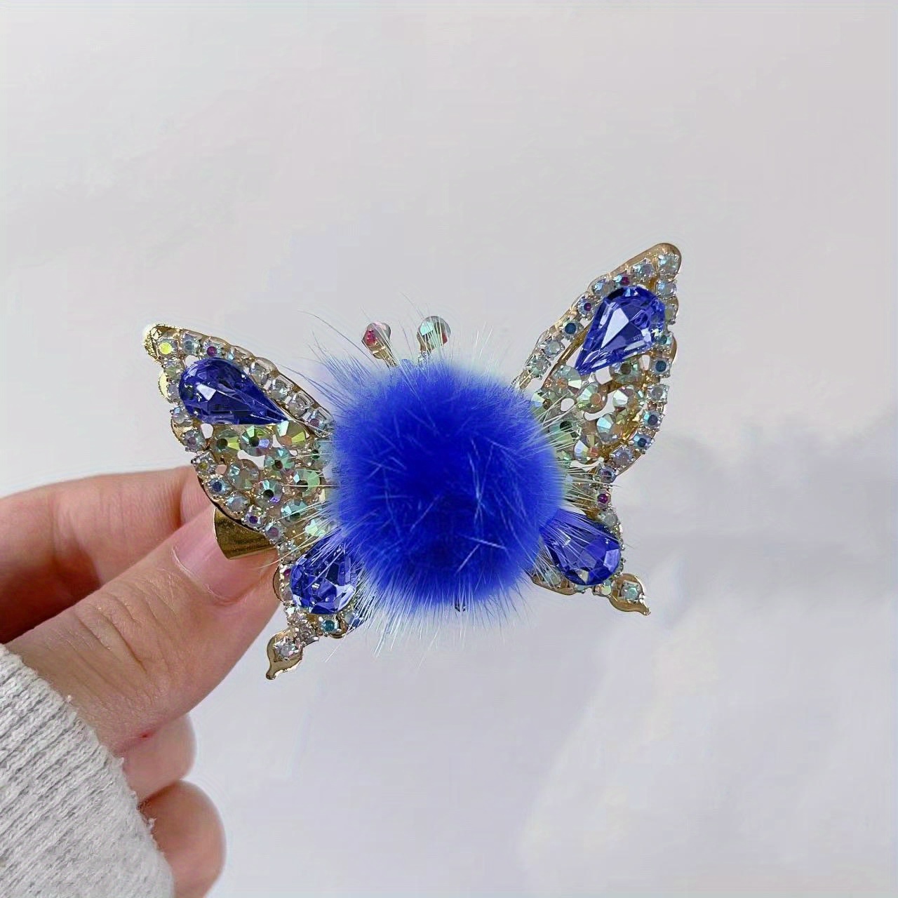Sparkling Rhinestone Butterfly Hair Clip