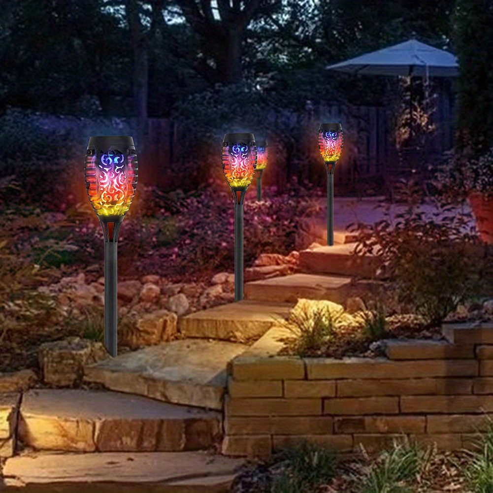 Solar Flame Lights, Color Changing Torch Light, Landscape Decoration  Lighting For Garden Lawn Patio Yard, Halloween Decorations Lights Outdoor  Temu Spain