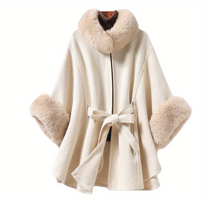 Elegant Large Warm Cape Imitation Otter Rabbit Fur Collar - Temu