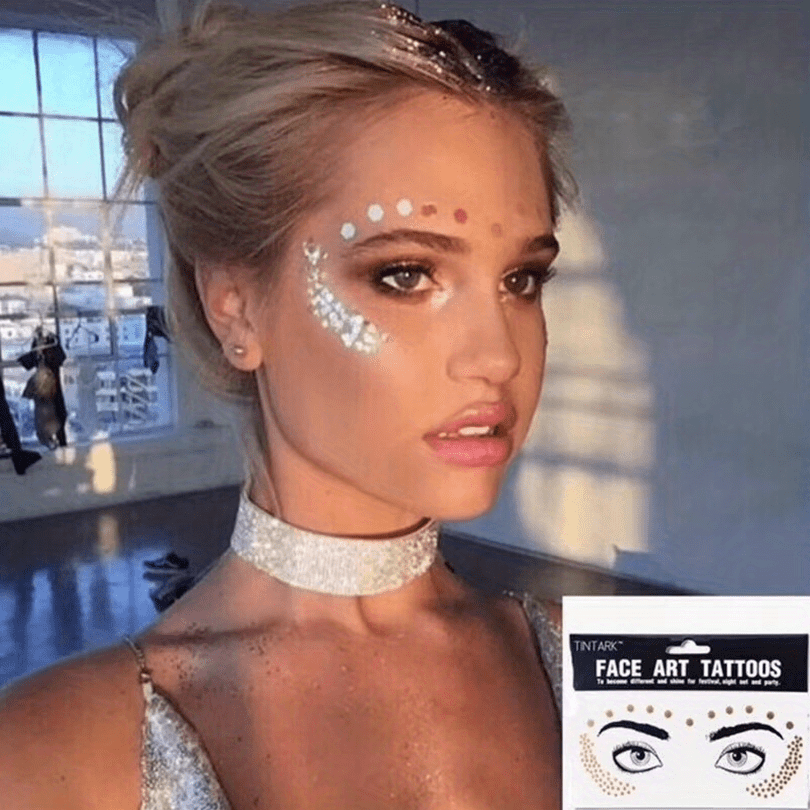 Glittering Golden Foil Temporary Tattoos For Women - Perfect For Halloween  Makeup And Skin Jewels - Temu Finland
