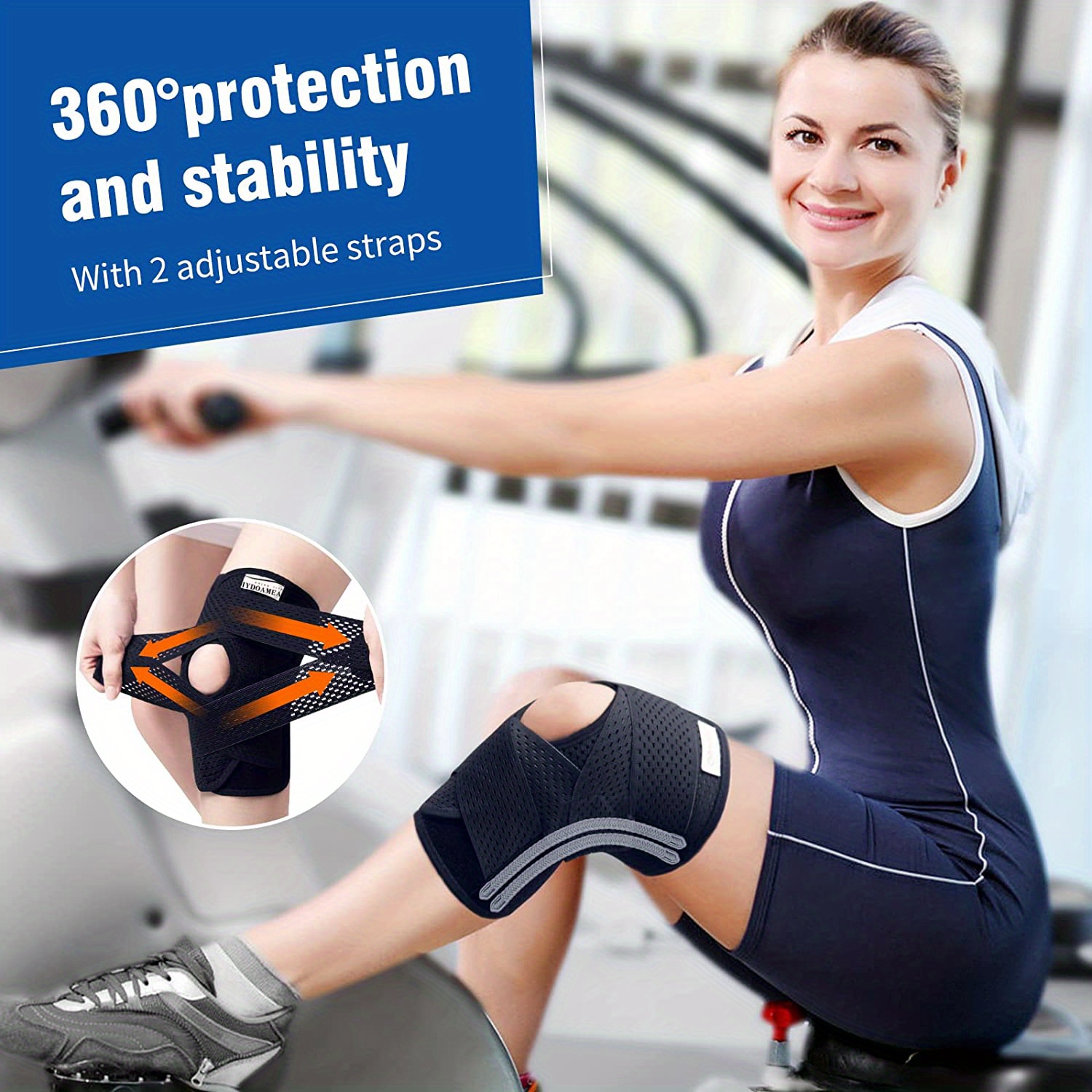 order a     1pc 6 generation   professional knee brace with side stabilizers adjustable knee support details 3