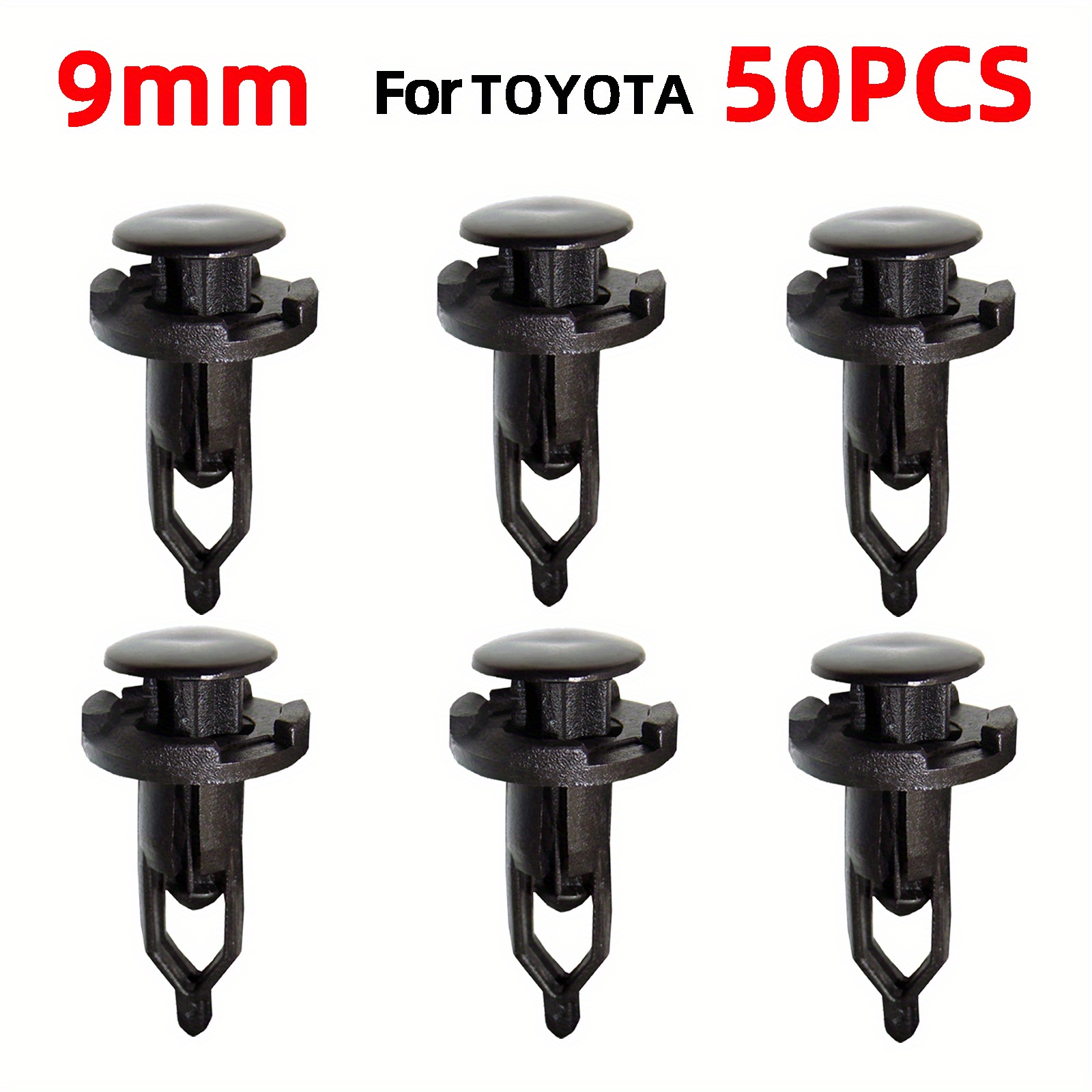50pcs 9mm Auto Fastener Clips Car Bumper Rear Cover Push-Type Retainer Pin  Rivet Plastic Fixed Clip Fasteners Car Accessories For Toyota 52161-16010